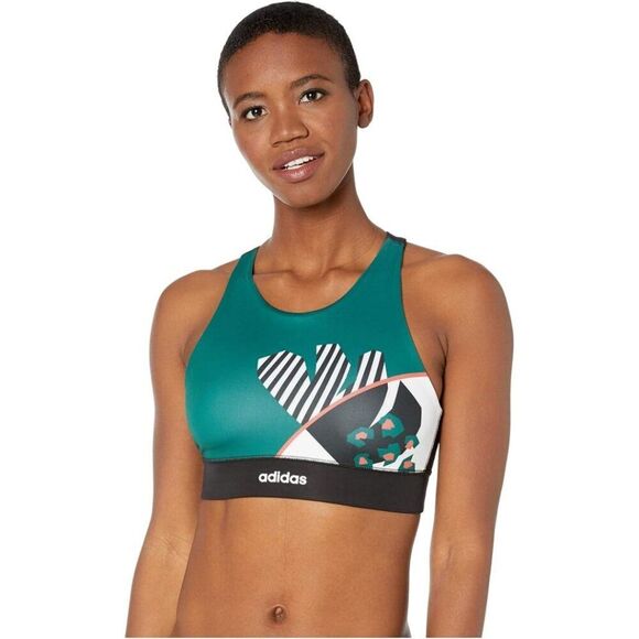 Farm Rio X Adidas Bra Top Collegiate Green/White XS - Picture 1 of 9